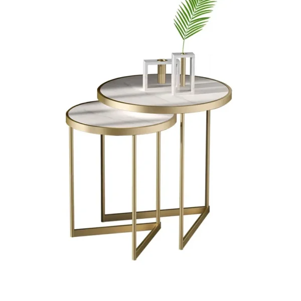 Golden Duo Metal Nesting Side Tables Set of 2 - Image 5