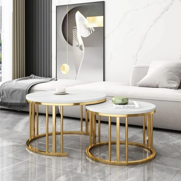 Elegant Modern Minimalist Stylish Nesting Coffee Table - Image 2