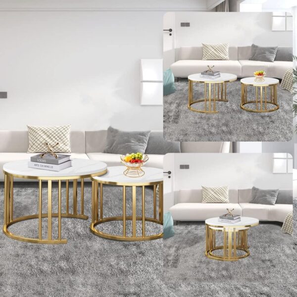 Elegant Modern Minimalist Stylish Nesting Coffee Table - Image 3