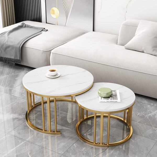 Elegant Modern Minimalist Stylish Nesting Coffee Table - Image 4