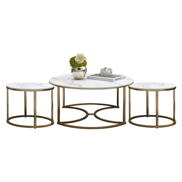 Trio Golden Nesting Tables Set of 3 - Image 4