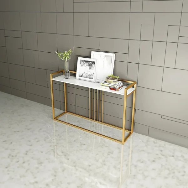 Modern Style Console Table In Sleek Golden Rods Design - Image 3